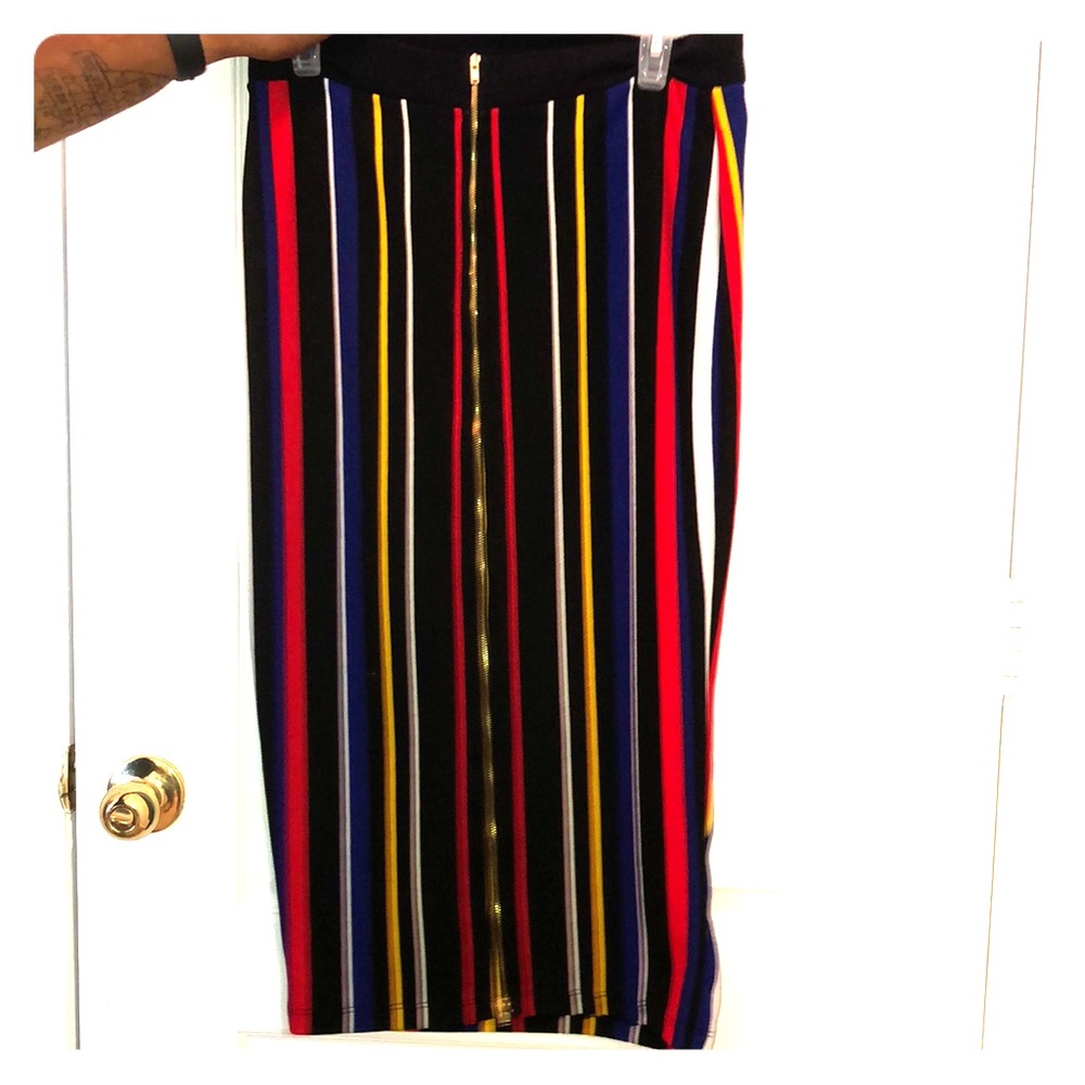 Multi colored pencil skirt